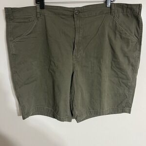 Mutual Weave Men's Green‎ Flat Front Chino Shorts Size 50 Cotton Spandex Blend